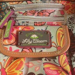 Lily Bloom Butterfly Floral Crossbody in Pink & Tan
